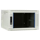 6U witte wandkast (kantelbaar) met glazen deur 600x600x368mm (BxDxH)