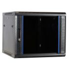 9U wandkast ongemonteerd met glazen deur 600x600x500mm (BxDxH)