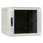 9U witte wandkast (kantelbaar) met glazen deur 600x600x500mm (BxDxH)