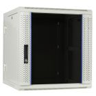 12U witte wandkast (kantelbaar) met glazen deur 600x600x635mm (BxDxH)