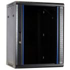 15U wandkast ongemonteerd met glazen deur 600x600x770mm (BxDxH)