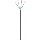 CAT5e U/UTP 100m kabel op rol soepel zwart CCA 