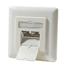 Cat6a UTP / STP inbouwdoos, ivoor