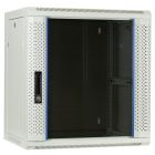 12U witte wandkast met glazen deur 600x450x635mm (BxDxH)