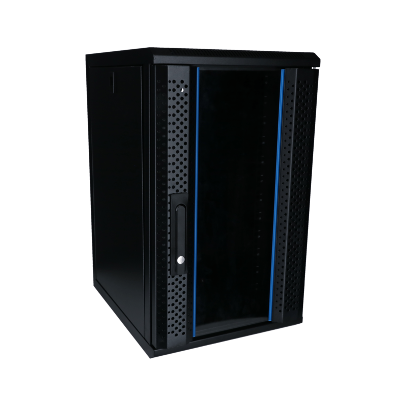 10 inch 12U serverkast met glazen deur 370x450x618mm (BxDxH)