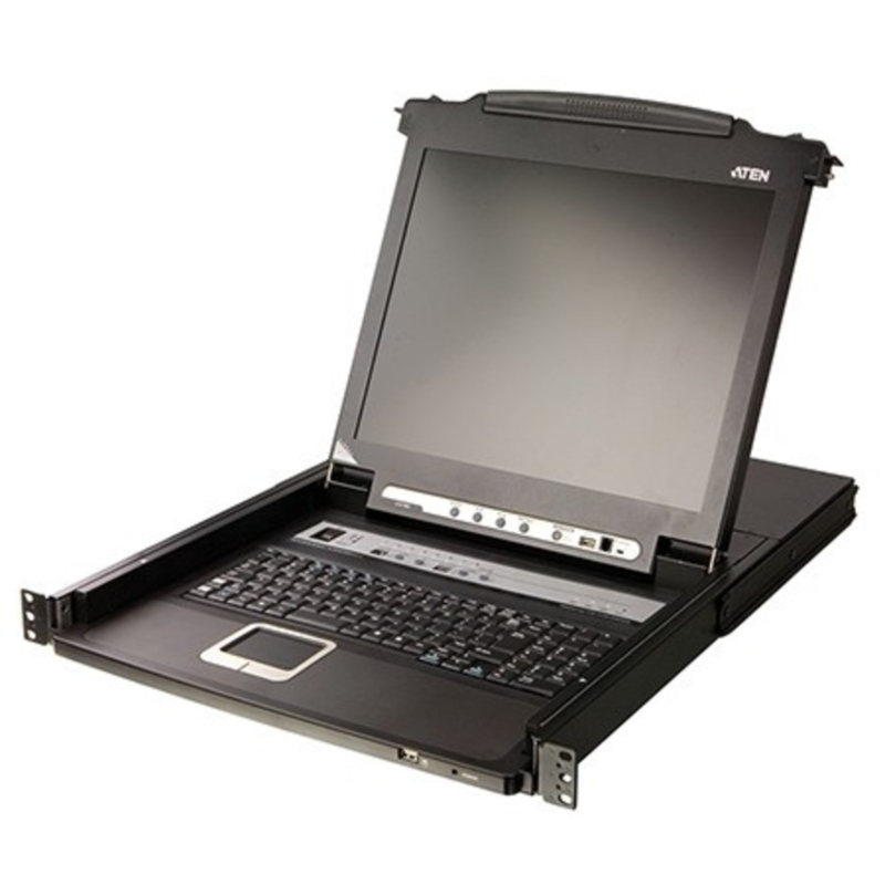 1U 17 inch KVM console met 8 port KVM Switch x PS/2