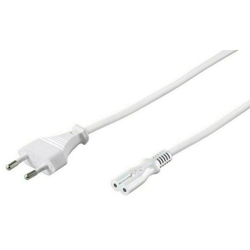 Stroomkabel euro plug naar C7 3m wit
