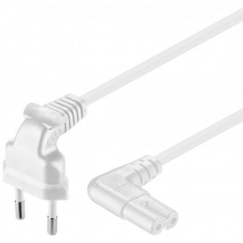 Stroomkabel haaks euro plug naar C7 1m wit