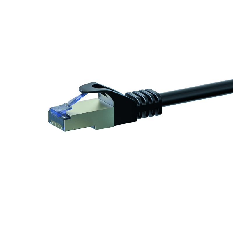 CAT6a S/FTP (PIMF) patchkabel 0,25m zwart