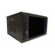 6U wandkast met glazen deur - geperforeerde zijpanelen 600x600x368mm