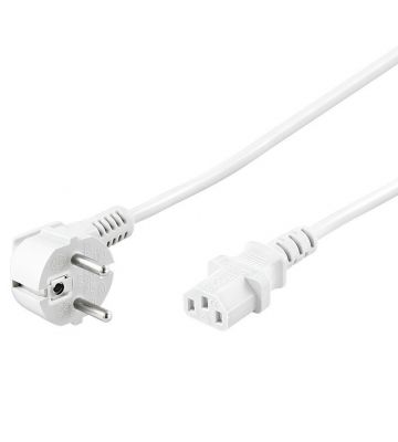 Stroomkabel schuko haaks naar C13 2m wit