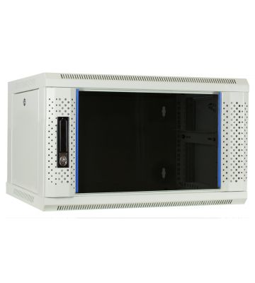 6U witte wandkast met glazen deur 600x450x368mm