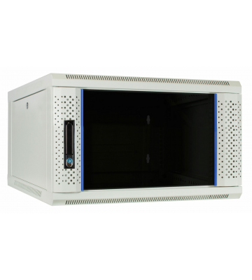 6U witte wandkast met glazen deur 600x600x368mm