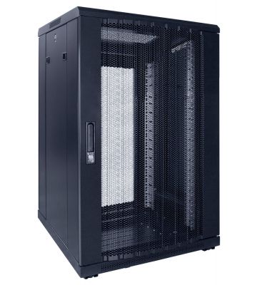 18U serverkast met geperforeerde deur 600x600x1000mm (BxDxH)