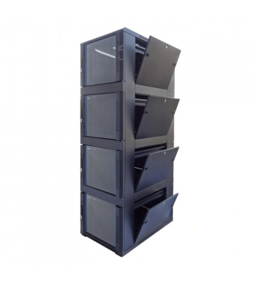42U compartiment serverkast met glazen voordeur - 4x9U -  600x800x2000mm (BxDxH)