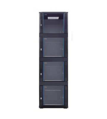 42U compartiment serverkast met glazen voordeur - 4x9U -  800x1000x2000mm (BxDxH)