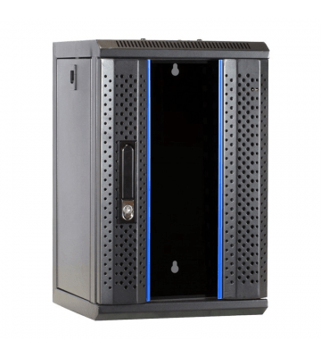 10 inch 9U serverkast met glazen deur 370x450x486mmx486mm (BxDxH)