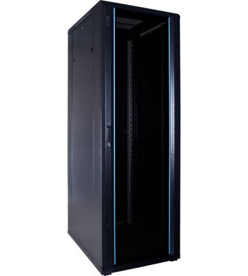 37U serverkast ongemonteerd met glazen deur 600x800x1800mm (BxDxH)