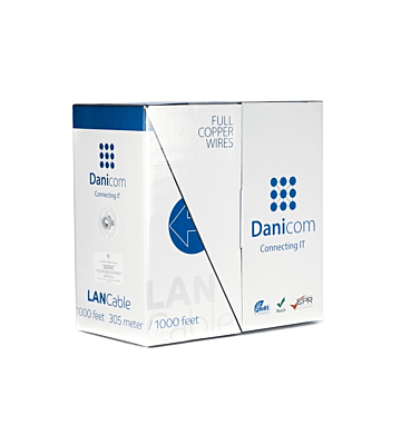 DANICOM CAT5E FTP 305m kabel op rol stug - LSZH (Dca)