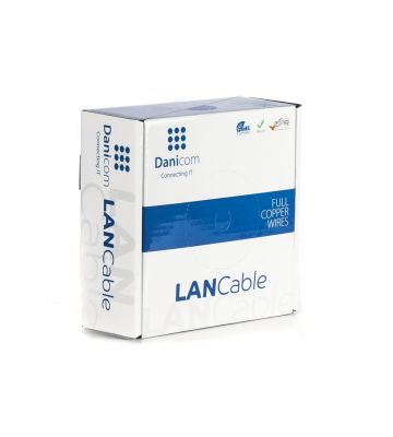 DANICOM CAT5E UTP 50m kabel op rol soepel -  PVC (Fca)