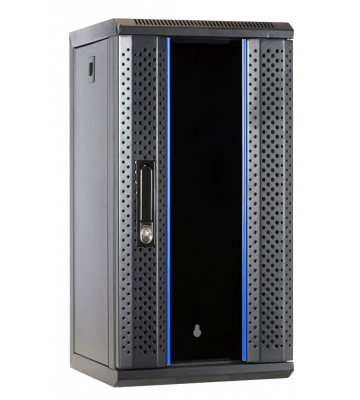 10 inch 12U serverkast met glazen deur 370x450x618mm (BxDxH)