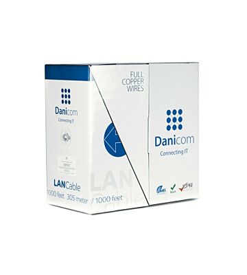 DANICOM CAT6 FTP 305m kabel op rol soepel - PVC (Fca)