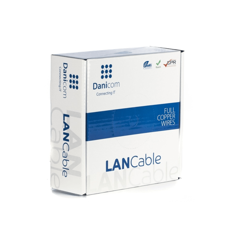 DANICOM CAT6A S/FTP 50m kabel op rol soepel - PVC (Fca)