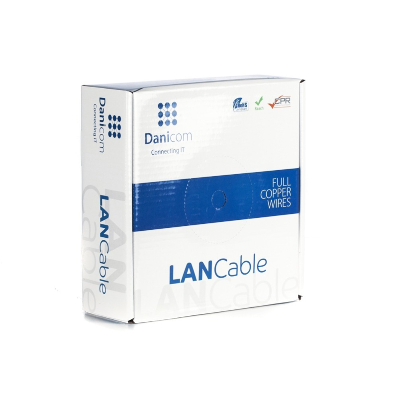 DANICOM CAT6A U/UTP 50m kabel op rol stug - LSZH (Dca)