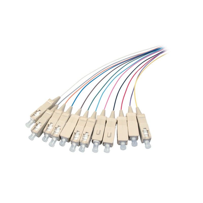 OS2 glasvezel pigtail gekleurde set SC/PC - 12 stuks