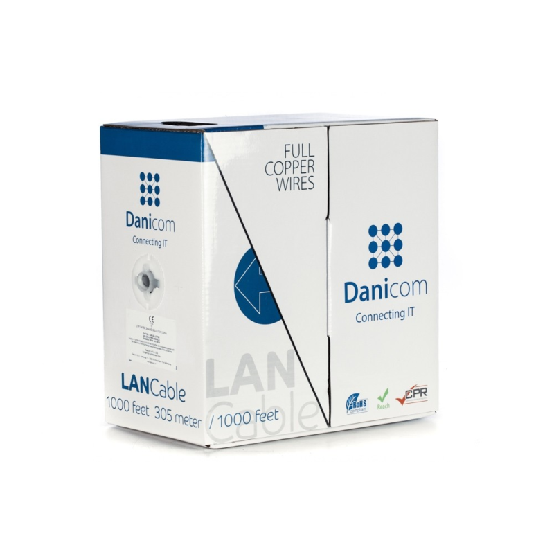 DANICOM CAT5E UTP 305m kabel op rol stug - LSZH (Dca)