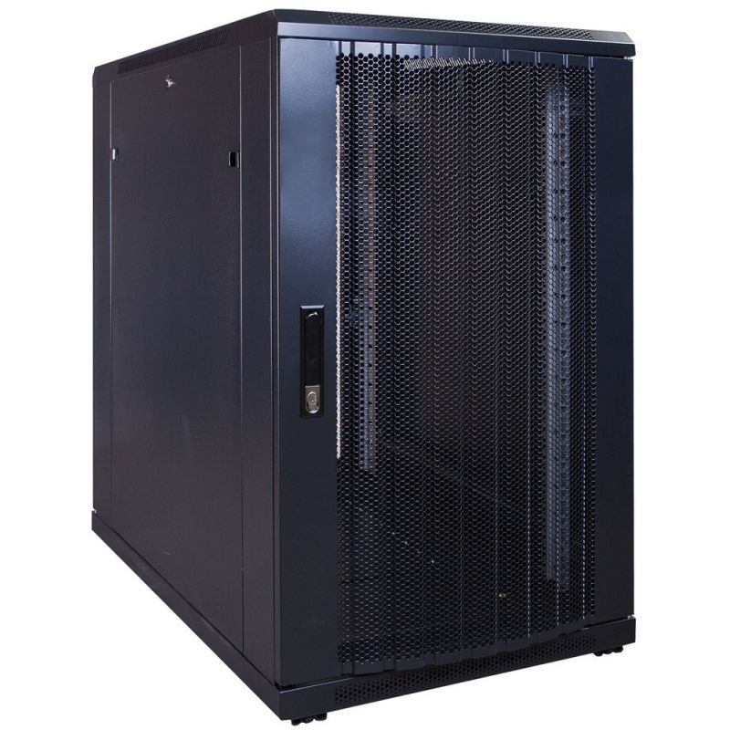 18U serverkast met geperforeerde deur 600x1000x1000mm (BxDxH)