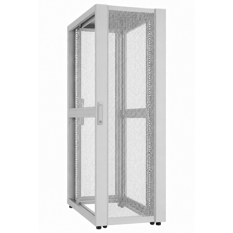 52U Datacenter serverkast met geperforeerde deur 600x1000x2400mm (BxDxH) Grijs