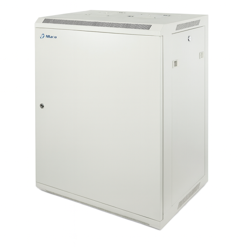 9U witte wandkast met metalen deur 600x600x500mm (BxDxH)