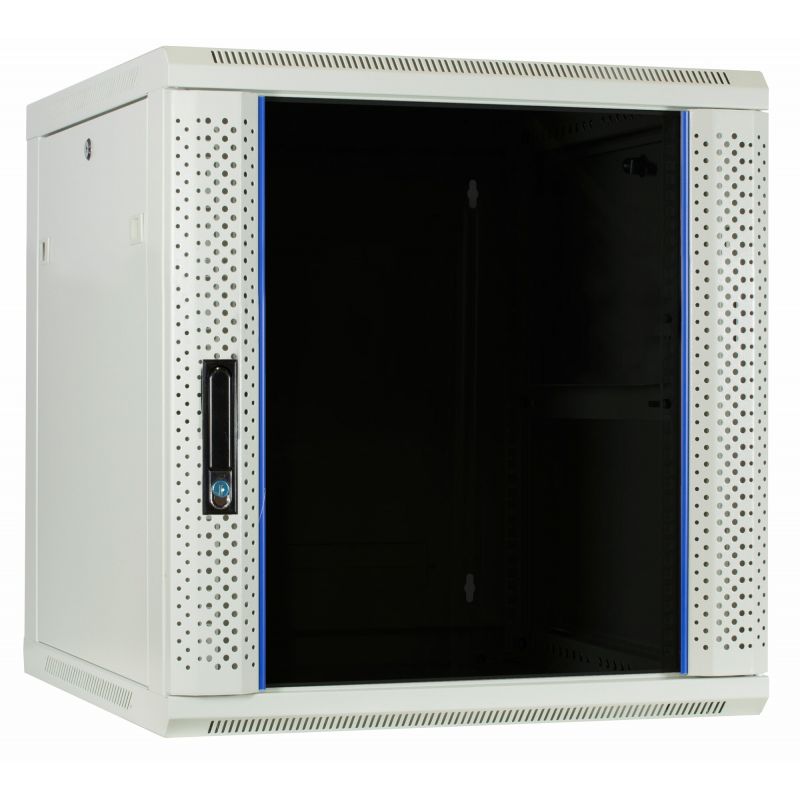 12U witte wandkast met glazen deur 600x600x635mm