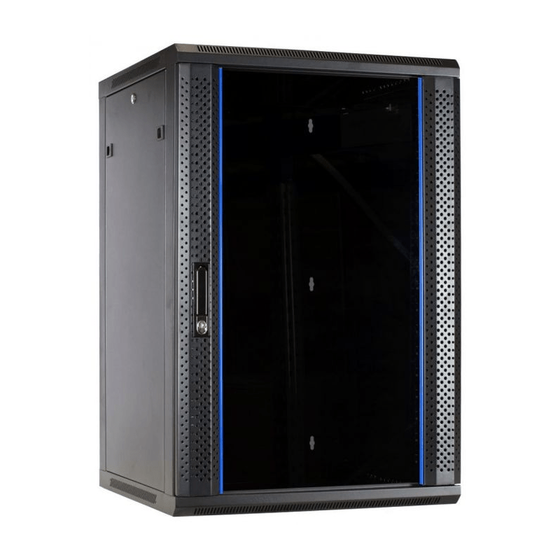 27U wandkast met glazen deur 600x600x1300mm (BxDxH)