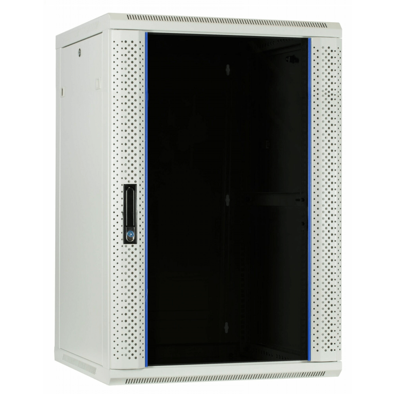 27U witte wandkast met glazen deur 600x600x1300mm (BxDxH)