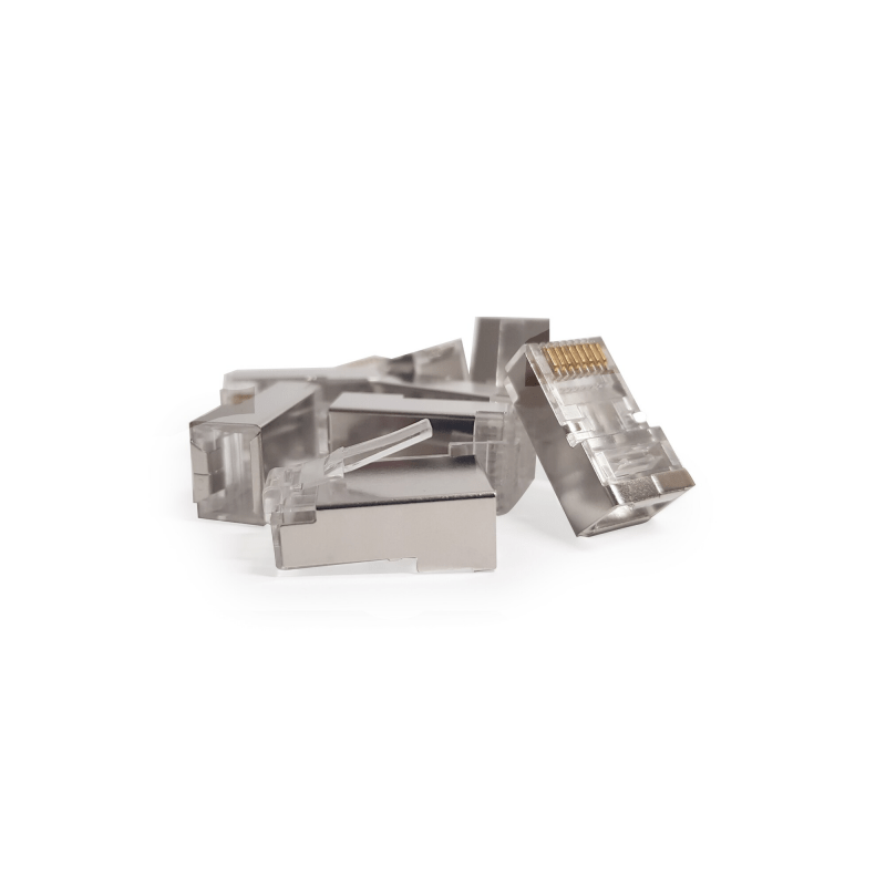CAT6 Connector RJ45 - Shielded - voor stugge kern - 10 stuks