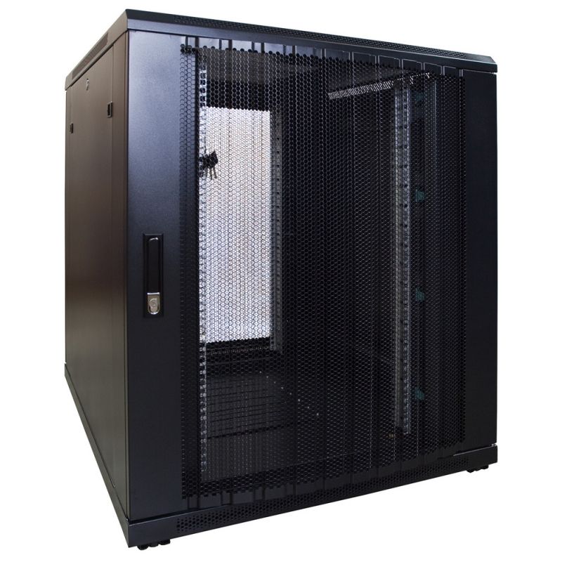 18U serverkast met geperforeerde deur 800x1000x1000mm (BxDxH)