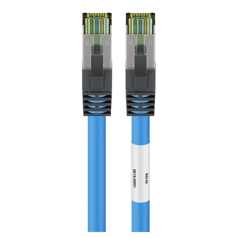 Cat8 S/FTP (PIMF) patchkabel 1m blauw