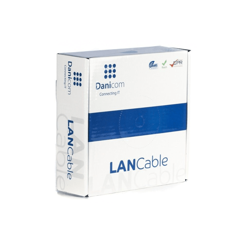 CAT6 S/FTP 100m kabel op rol soepel grijs CCA