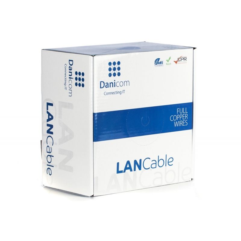 DANICOM CAT6A S/FTP 100m kabel op rol stug -  LSZH (Eca)