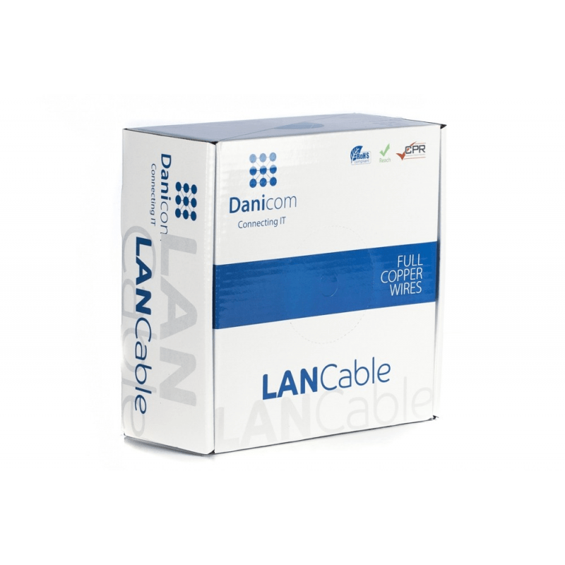 DANICOM CAT6A U/UTP 100m kabel op rol soepel -  LSZH (Fca)