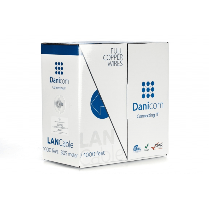 DANICOM CAT6A U/UTP 305m kabel op rol soepel -  LSZH (Fca)