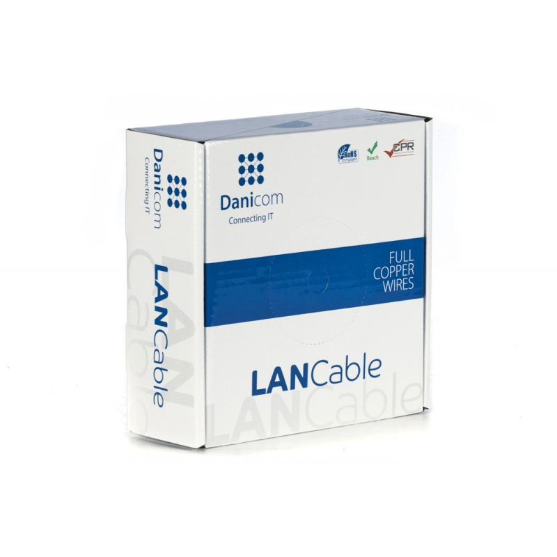 DANICOM CAT6A U/UTP 50m kabel op rol soepel -  LSZH (Fca)