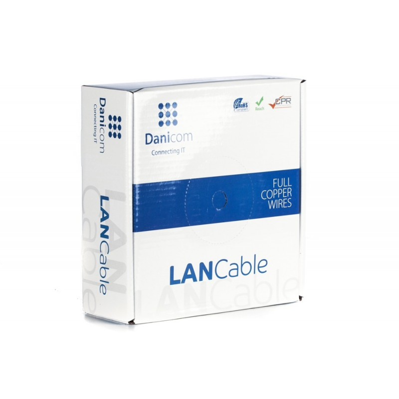 DANICOM CAT6A U/UTP 50m kabel op rol stug -  LSZH (Dca)