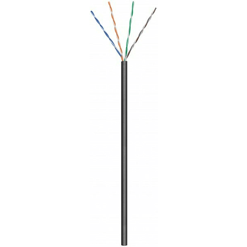 CAT5e U/UTP 100m buitenkabel op rol stug zwart CCA