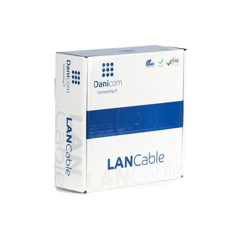 CAT5e U/UTP 50m kabel op rol soepel grijs CCA
