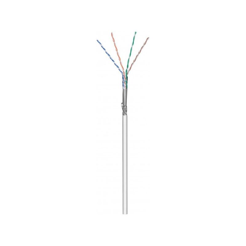 CAT5e F/UTP 100m kabel op rol soepel grijs CCA